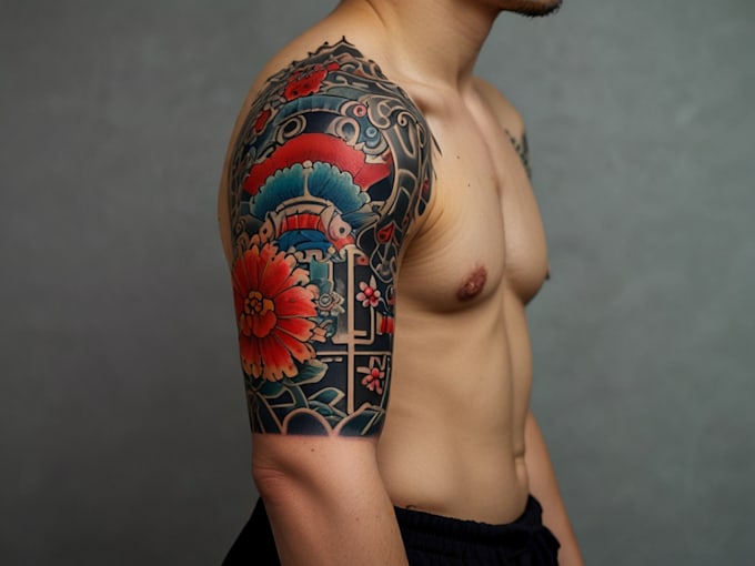 create tattoo japanese old school design