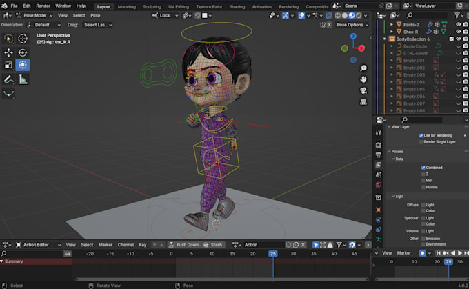 rig your 3d character in blender3d