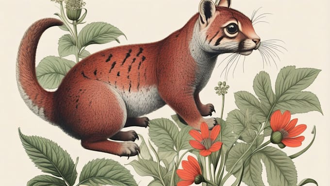 draw animal and botanical illustrations