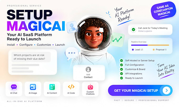 do configuration for magic ai saas and davinci ai