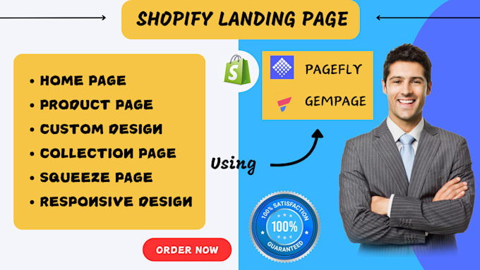 custom shopify landing page, gempage, pagefly