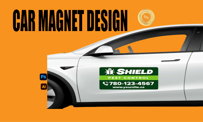 Design a frame sign,mesh,step and repeat banner, car magnet,parking ...