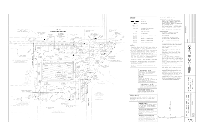 provide civil plans, site drainage, grading, detention in texas