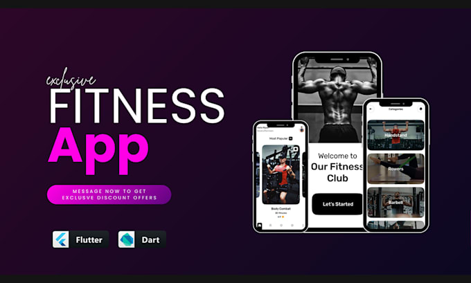 develop healthcare, fitness, course mobile app developer using flutter