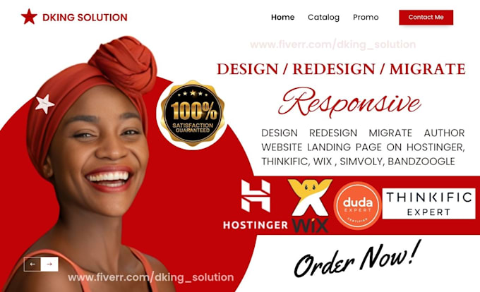 design, redesign or migrate website landing page on hostinger, squarespace, wix