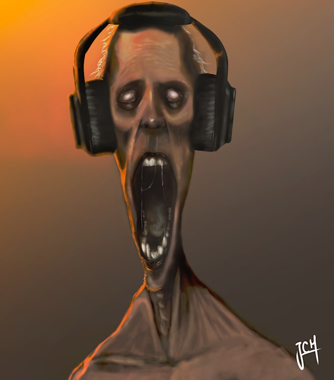 create dark horror art in painterly style