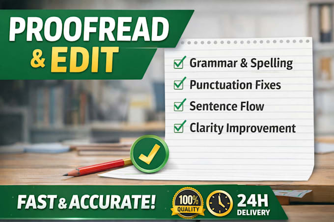 professionally proofread and edit documents and articles