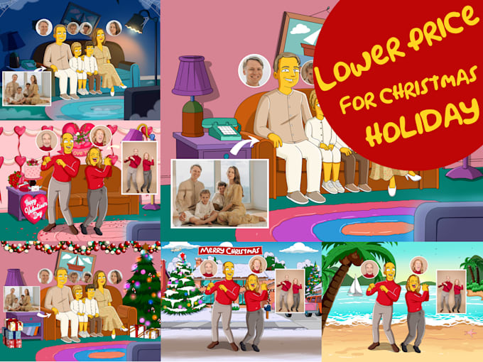draw you into simpson or yellow cartoon