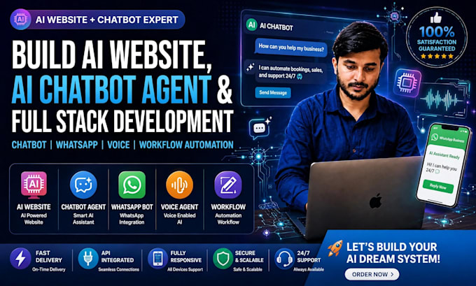 build ai website, ai chatbot agent, full stack development