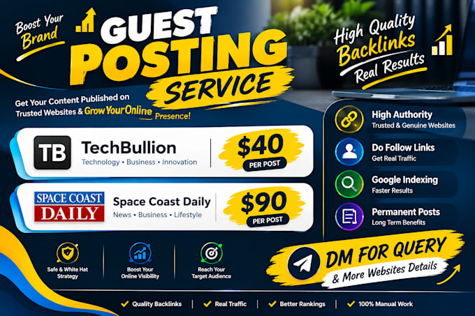 do guest post on tech bullion and space coast daily