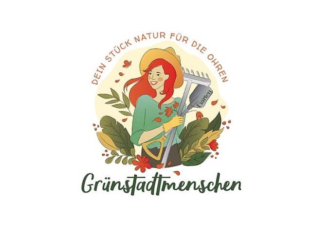 design creative gardening podcast logo