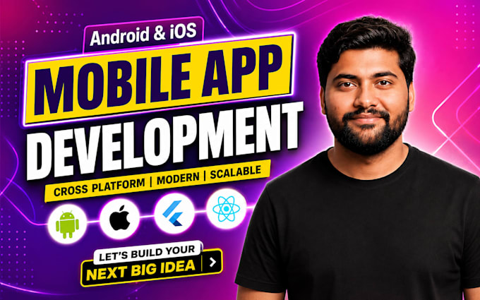 develop cross platform ios and android mobile app react native and flutter