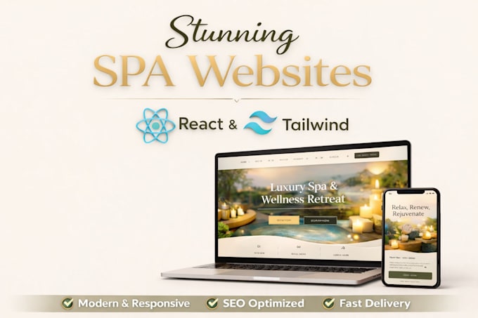 create a stunning spa website with react and tailwind
