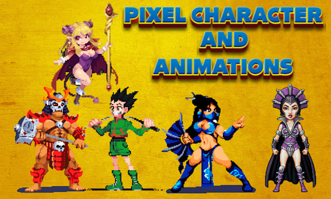 do pixel art character design game art pixel art sprite sheet pixel animation