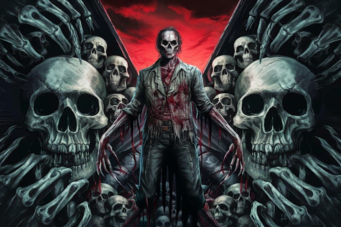 create dark art, horror or skull artworks illustration