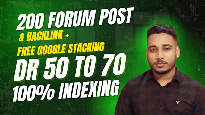 create 200 manual forum backlinks with free google stacking