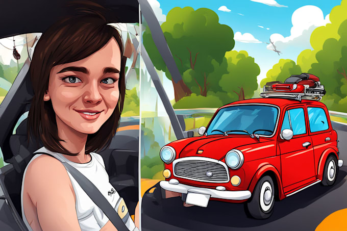 create cool cartoon portraits from car and any vehicle