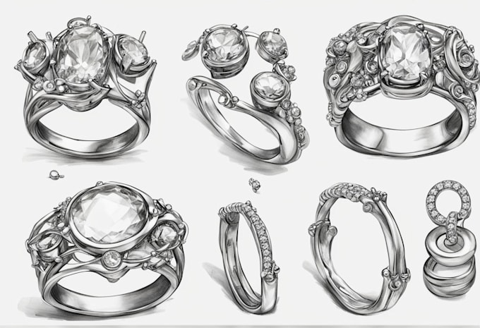 do a quick jewelry sketch design your concept