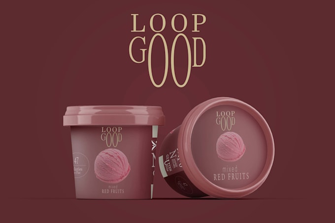 do ice cream cups, tub packaging, label, logo and box design