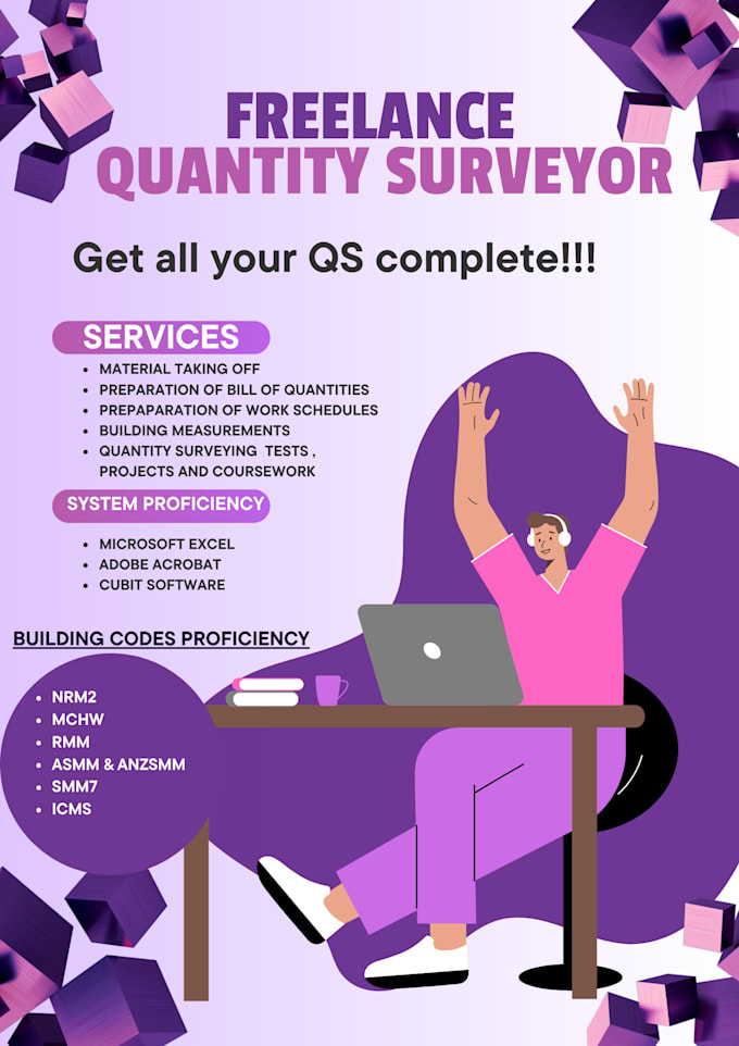 do material taking off and quantity surveying tasks for you