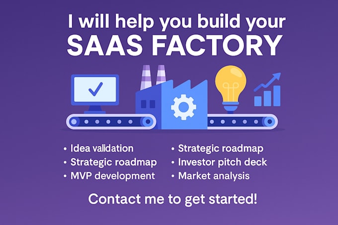 help you validate, plan, build your saas idea, create a saas factory