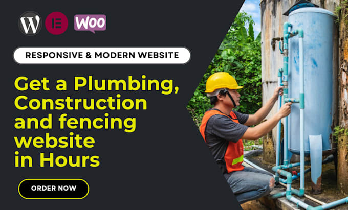 create a plumbing, fencing, and construction wordpress website or redesign