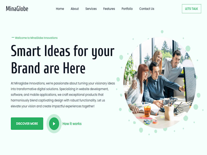 create landing page for your business