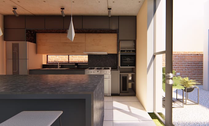 Design your kitchen and bathroom, i will design and render by ...