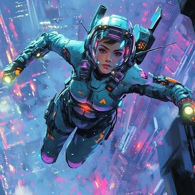 create a sci fi character design or sci fi character art