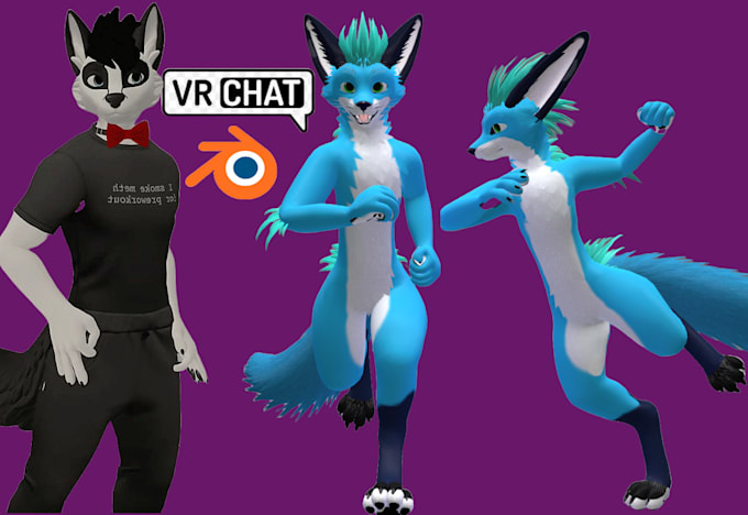 Crear Avatar 3d Furry Personalizado Avatar De Vrchat Modelo 3d 