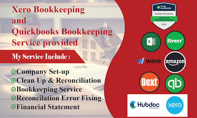do accounting, reconciliation and cleanup in quickbooks and xero