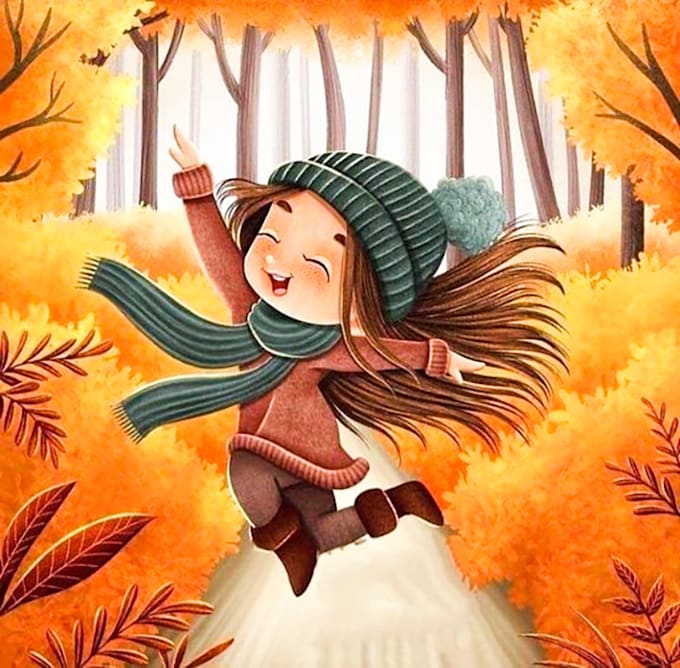 draw children story book illustration and children story book illustration