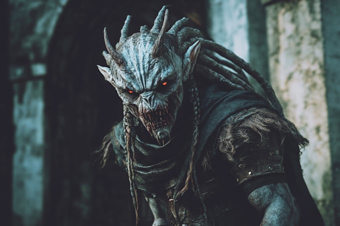 make scary horror creature and character concept art