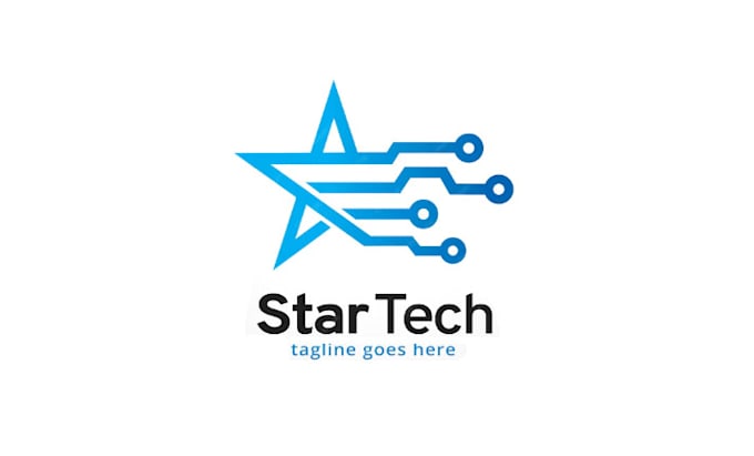 design technology logo with tech product lines or it company