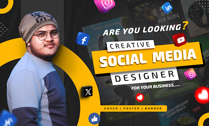 do creative social media post, cover, banner, ads design