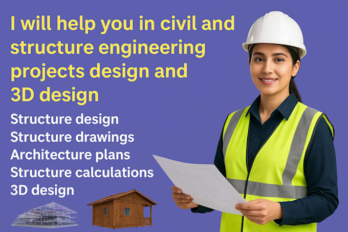 do your civil and structure engineering projects, design, calculations and 3d