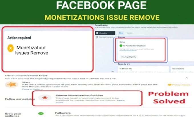 solve facebook pages monetization issues in 15 minutes