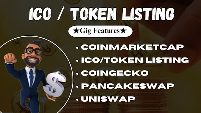create tokens, do coin listing, token listing, coinmarketcap and coingecko