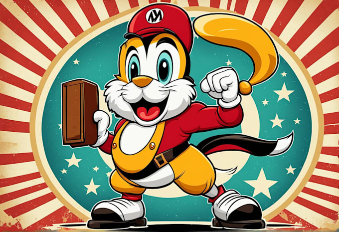 create retro vintage mascot cartoon illustration