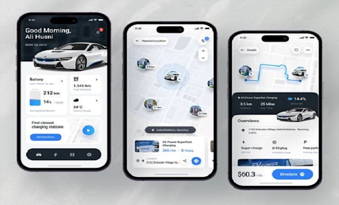 develop carpooling app, electric scooter app with a real time tracking