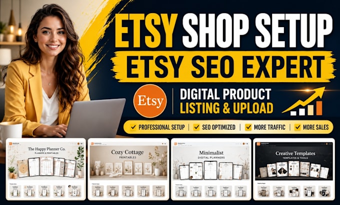 do etsy shop setup etsy digital products design etsy SEO listing for etsy shop