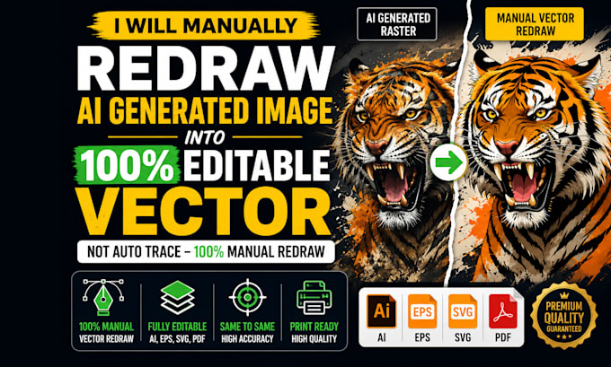 manually convert ai generated images into editable vector