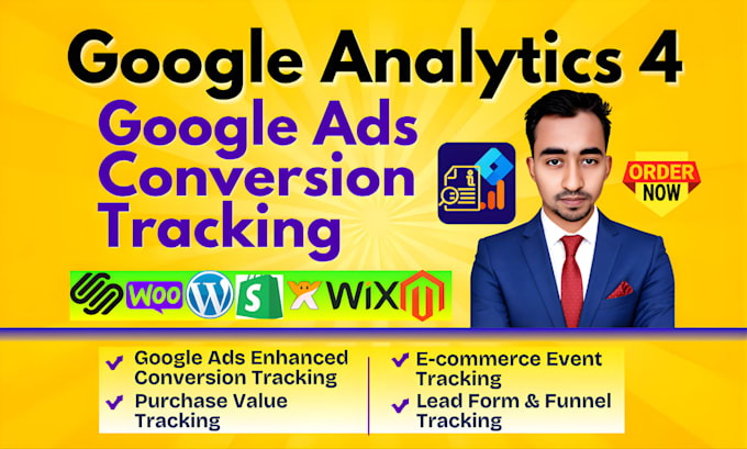 setup google ads conversion tracking, ga4 ecommerce, lead form, analytics 4 gtm