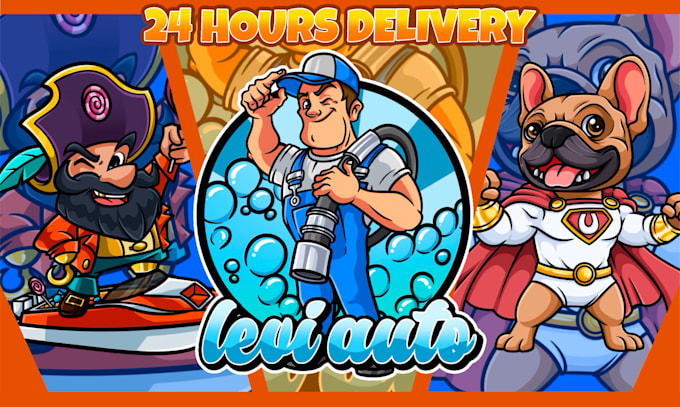design cartoon mascot logo in 24 hours