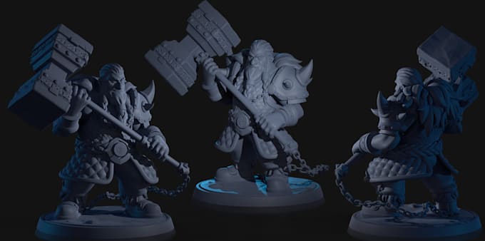 create custom wargaming mini figurine,export stl file for 3d printing,zbrush,obj
