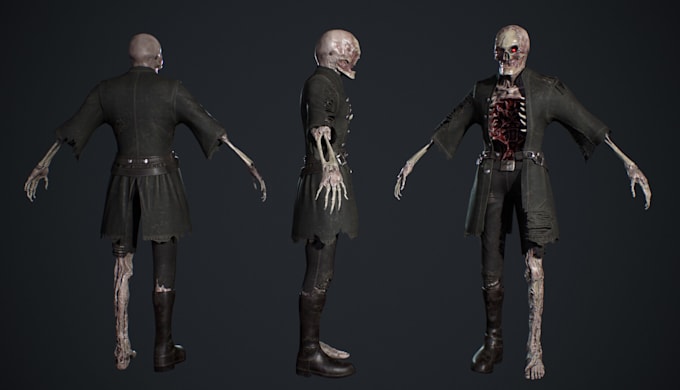 3d zombie,alien character,3d creature,3d monster,venom,ue5,horror model,humanoid