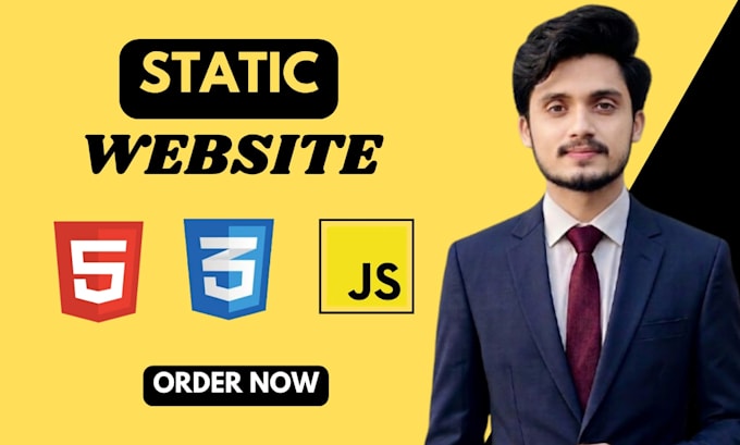 build responsive static website with html css and javascript