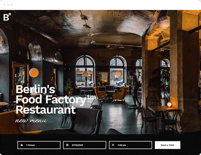 do restaurant and bar business website design