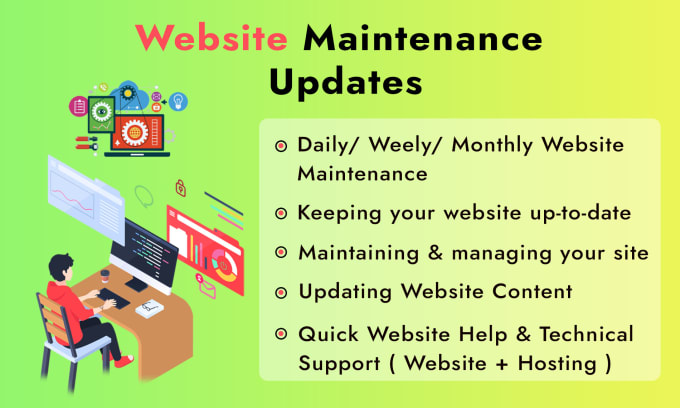 provide daily weekly monthly updates, maintenance any website