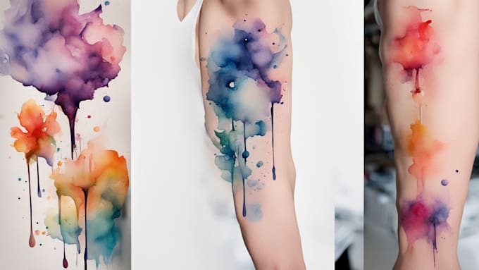 create a watercolor tattoo design